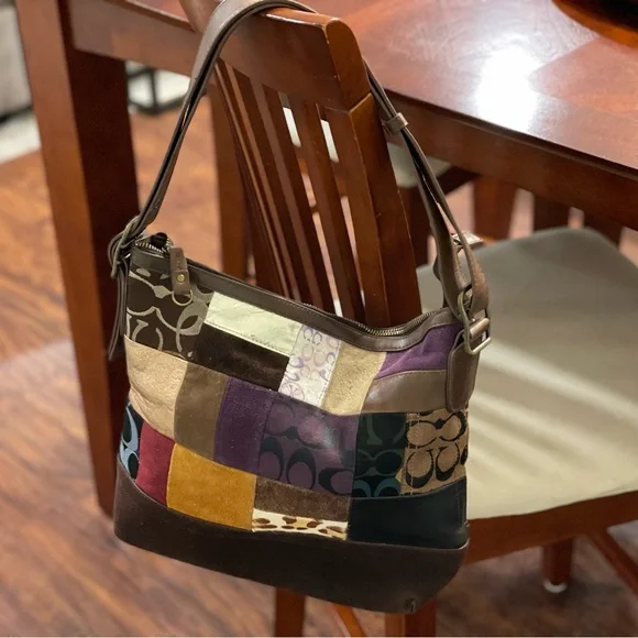 バッグ Coach Patchwork Accessory Porch Hand Bag COACH Large